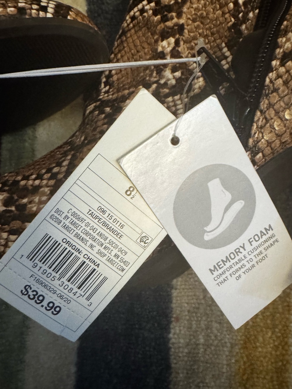 a new day Brown Snake-Print Knee Boots with Block Heel - Picture 4 of 4